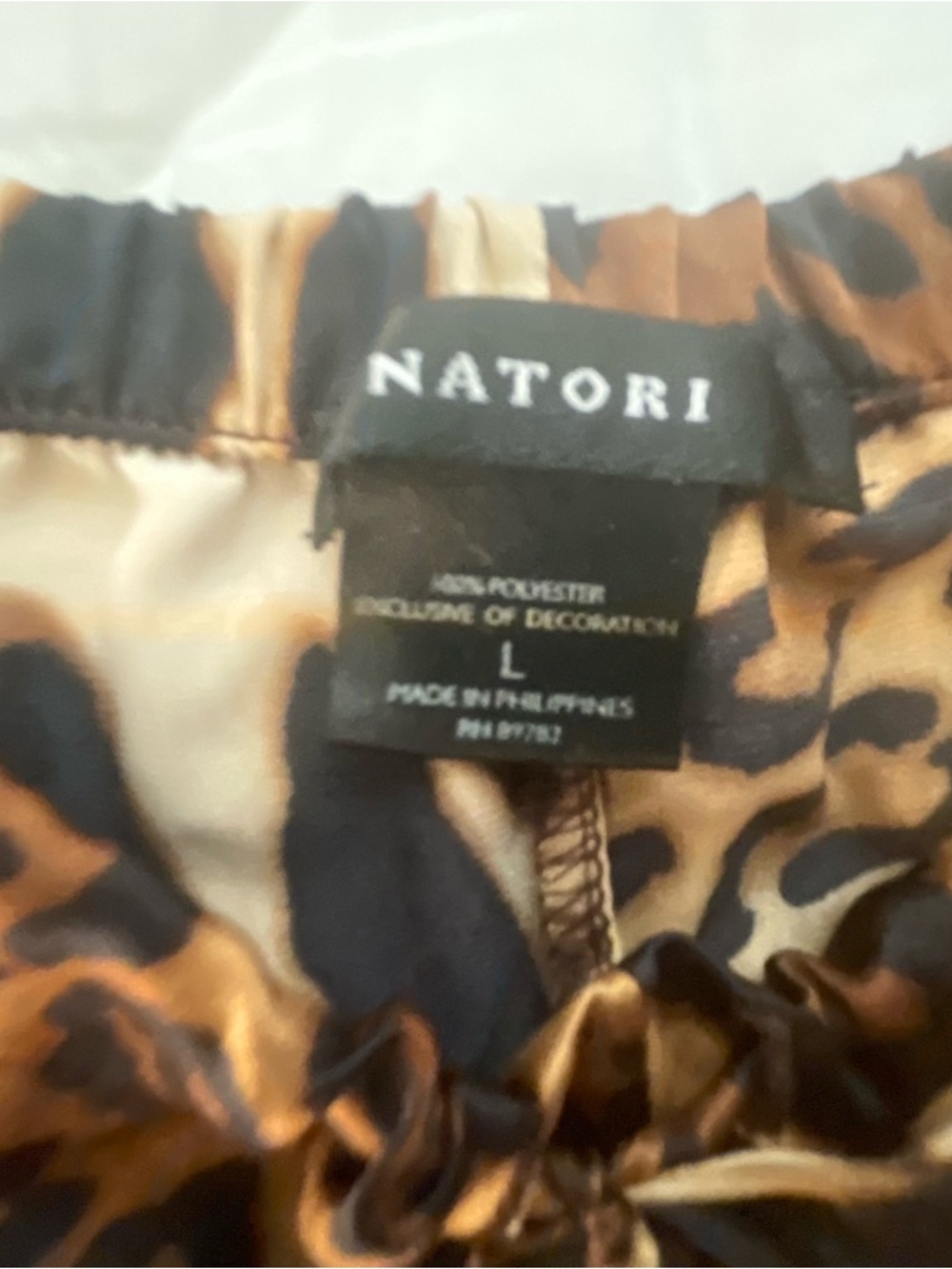 NATORI Leopard Print Satin Pajama Set - Brown & Black L - $40 - Picture 2 of 9